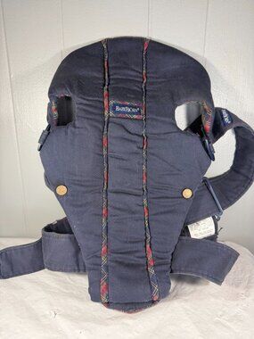 BabyBjorn Original Infant 8-33 lbs Carrier Baby Blue Plaid Gingham vintage 90s